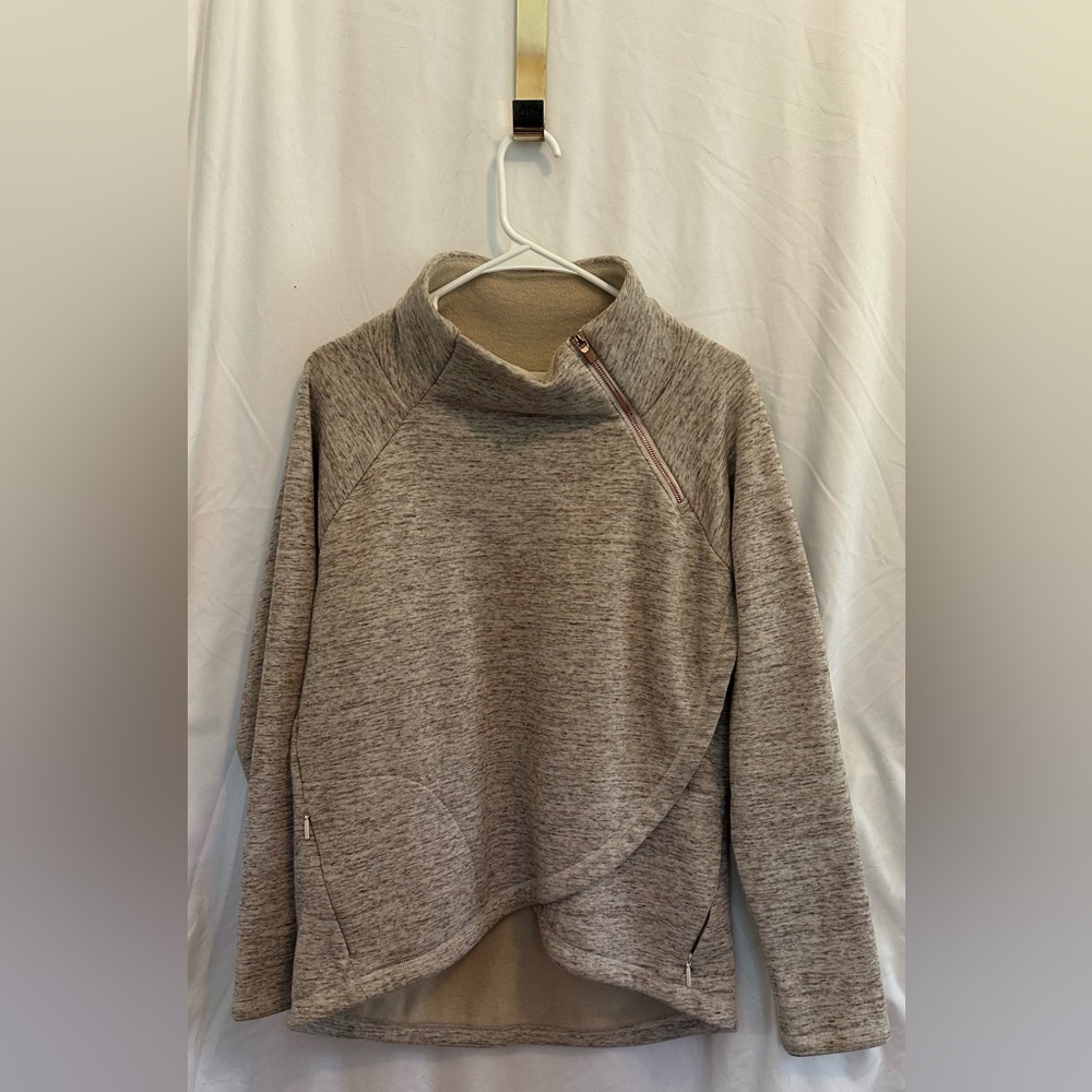Athleta asymmetrical zip fleece sweater